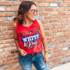 Red White & Boozy Bleached Red Tank