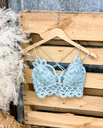 Crush On You Lace Bralette In Lt. Green