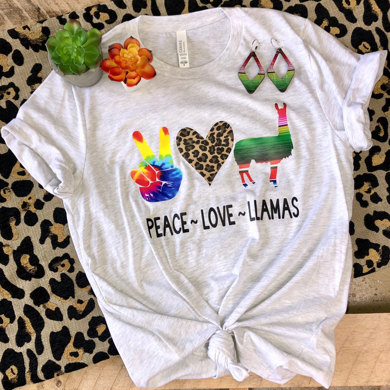 Kids Peace-Love-Llamas Tee