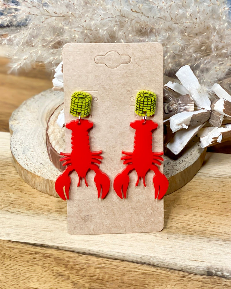 Crawfish Corn Stud Earrings