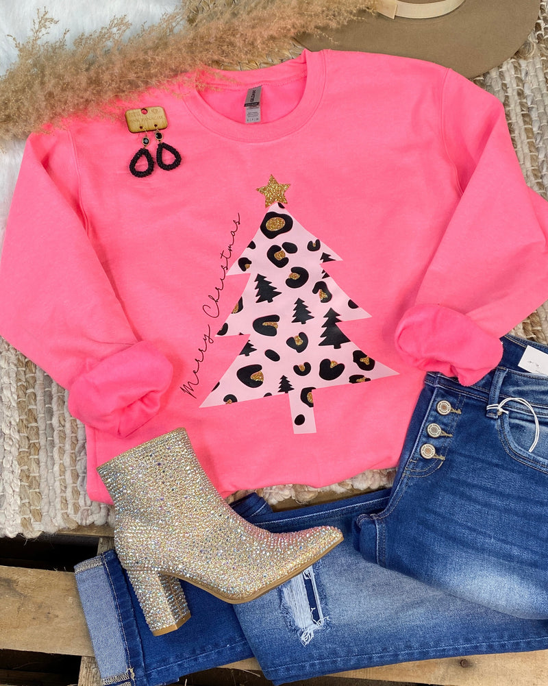 Hot Pink Merry Christmas Pullover