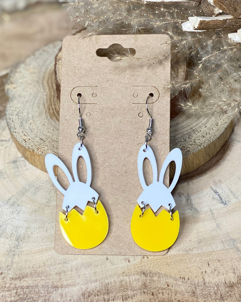 Yellow Bunny Egg Earrings