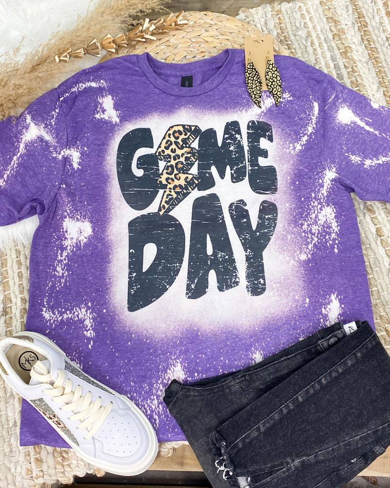 Game Day Purple Bleached Tee