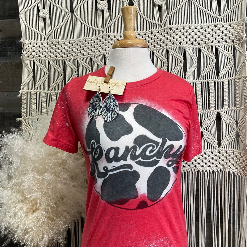 Ranchy Bleached Tee In Red