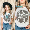 Ranchy Cow Babe Tee in Cow Print